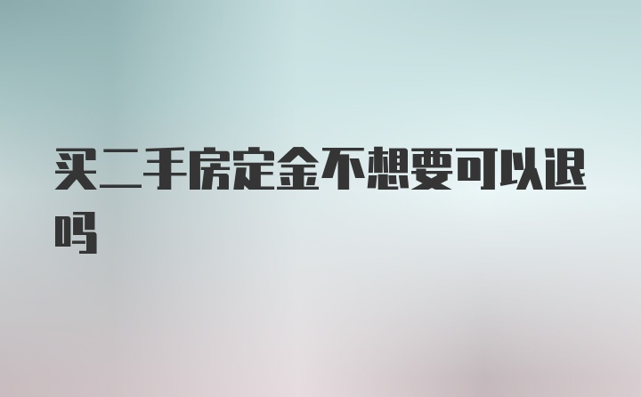 买二手房定金不想要可以退吗