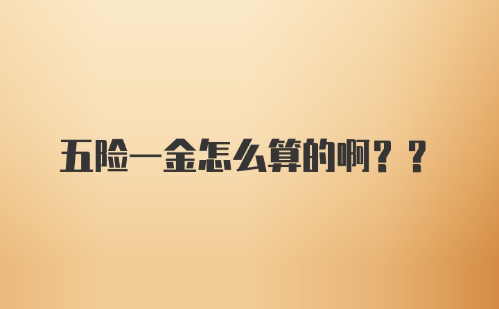 五险一金怎么算的啊??