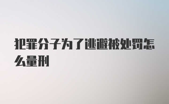 犯罪分子为了逃避被处罚怎么量刑