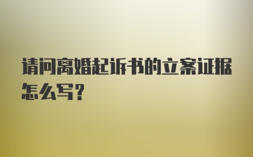 请问离婚起诉书的立案证据怎么写？