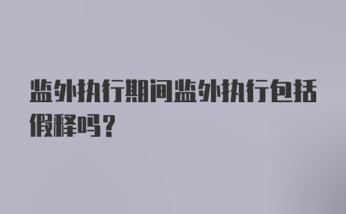 监外执行期间监外执行包括假释吗？