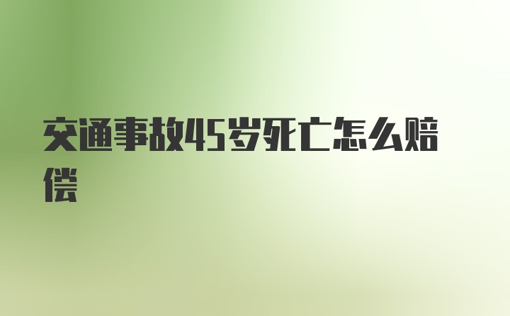 交通事故45岁死亡怎么赔偿