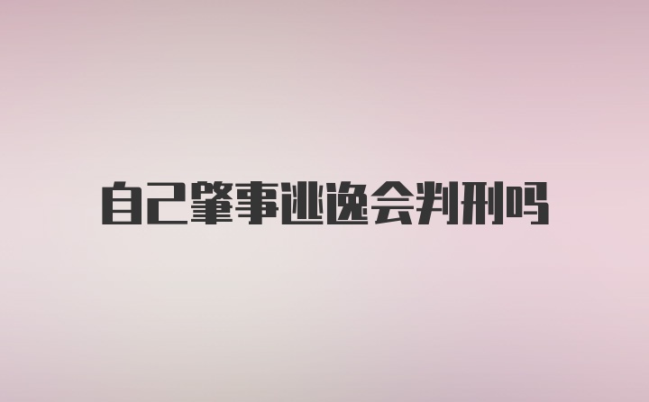 自己肇事逃逸会判刑吗