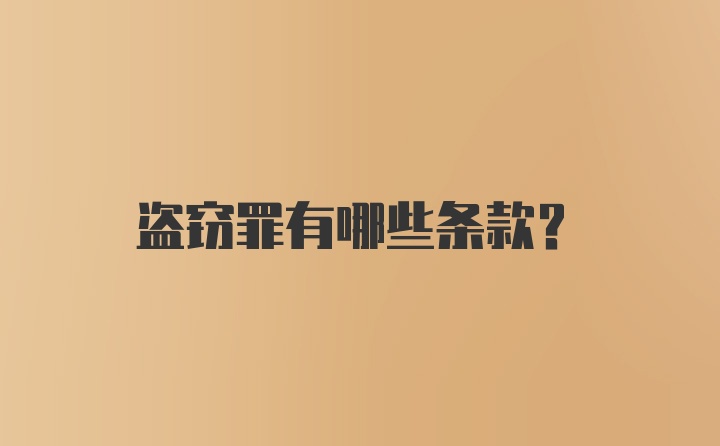 盗窃罪有哪些条款？