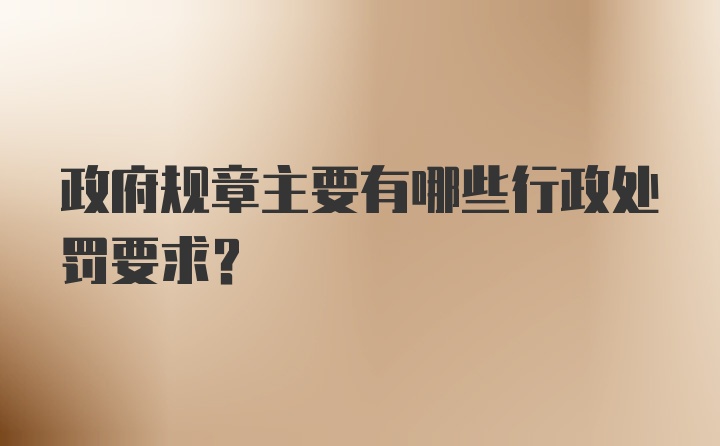 政府规章主要有哪些行政处罚要求?