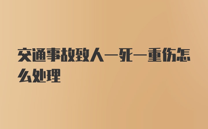 交通事故致人一死一重伤怎么处理