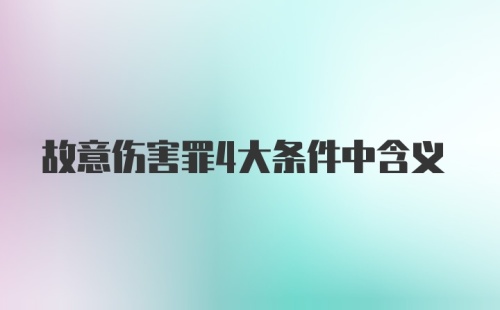 故意伤害罪4大条件中含义