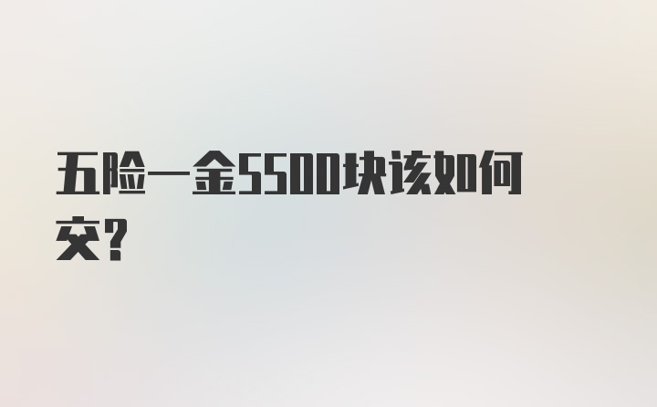 五险一金5500块该如何交？