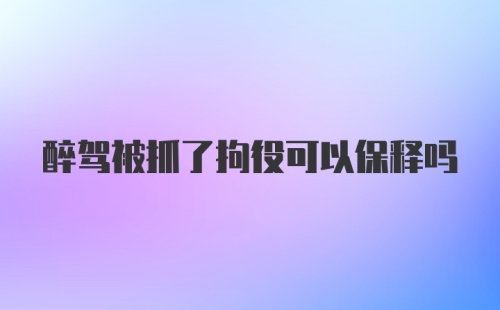 醉驾被抓了拘役可以保释吗