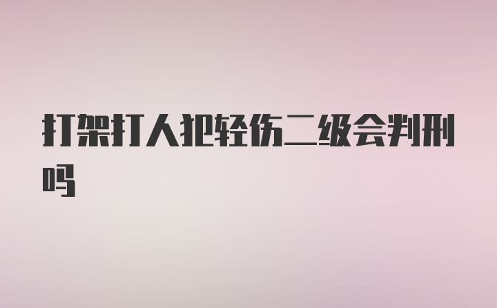 打架打人犯轻伤二级会判刑吗