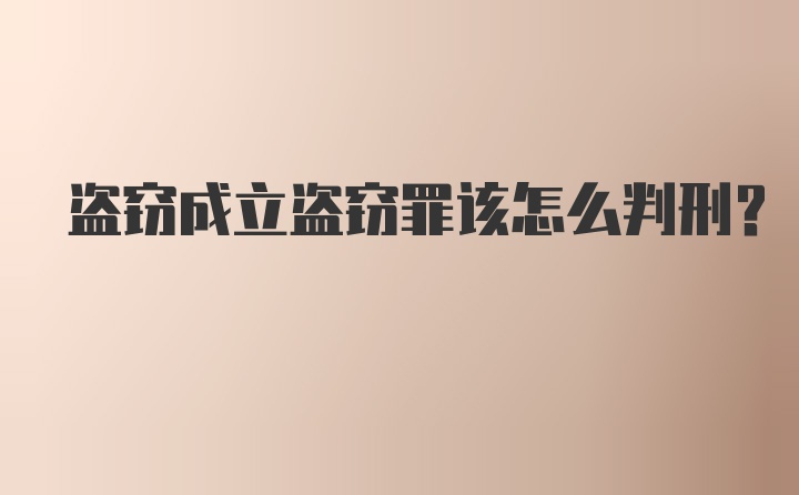 盗窃成立盗窃罪该怎么判刑？