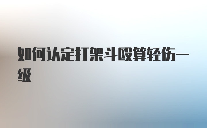 如何认定打架斗殴算轻伤一级