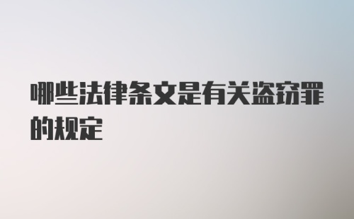 哪些法律条文是有关盗窃罪的规定