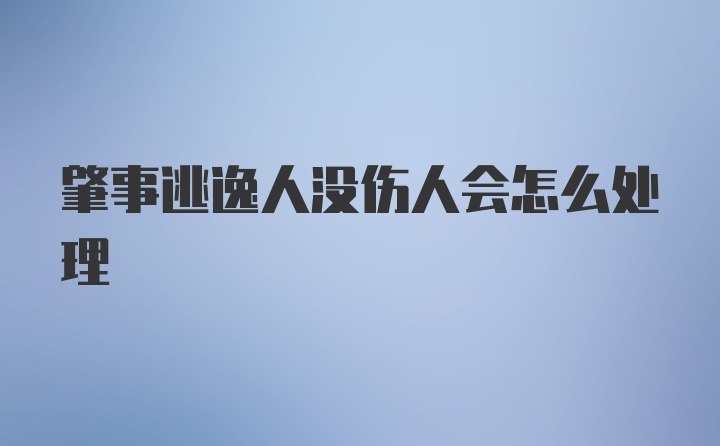 肇事逃逸人没伤人会怎么处理