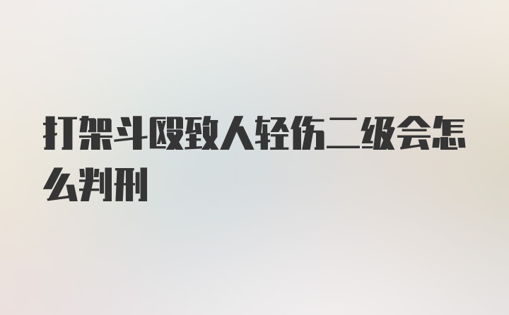 打架斗殴致人轻伤二级会怎么判刑