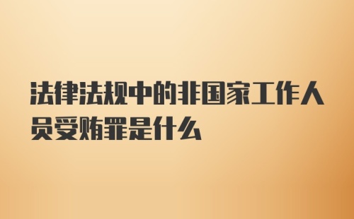 法律法规中的非国家工作人员受贿罪是什么