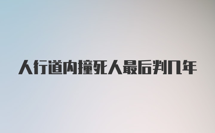 人行道内撞死人最后判几年