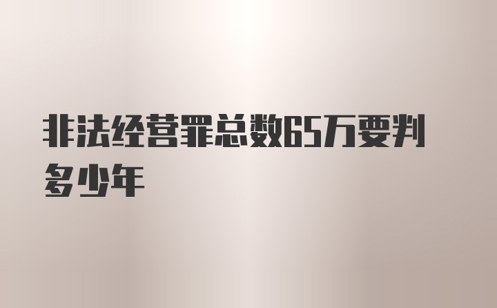 非法经营罪总数65万要判多少年