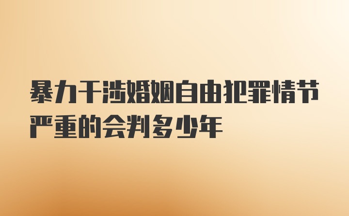 暴力干涉婚姻自由犯罪情节严重的会判多少年