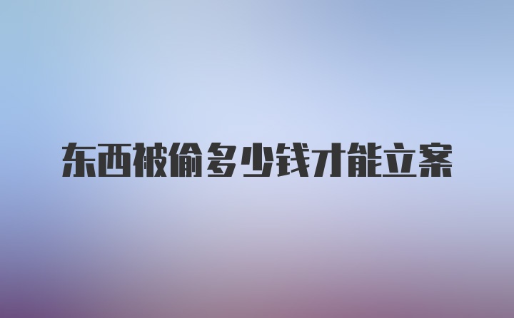 东西被偷多少钱才能立案