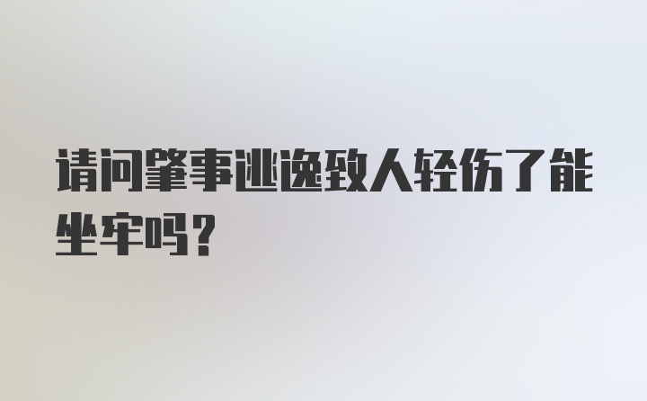 请问肇事逃逸致人轻伤了能坐牢吗？