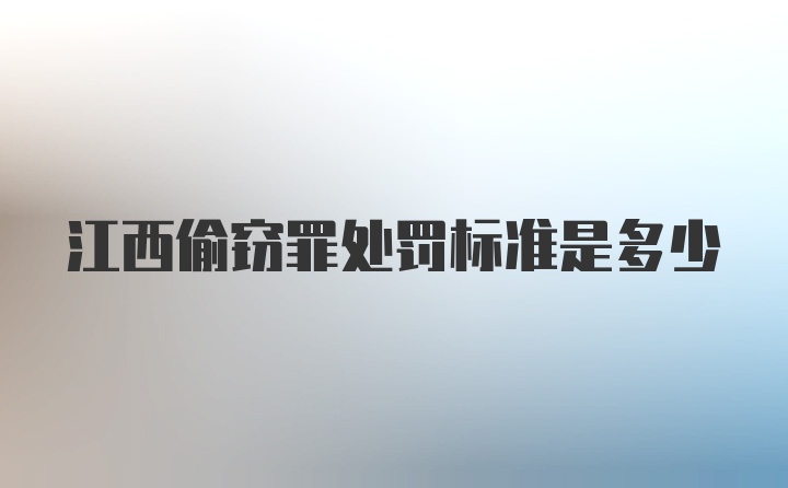 江西偷窃罪处罚标准是多少