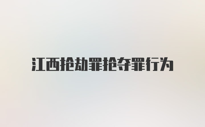 江西抢劫罪抢夺罪行为