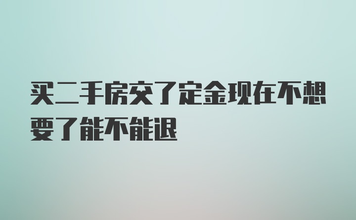 买二手房交了定金现在不想要了能不能退