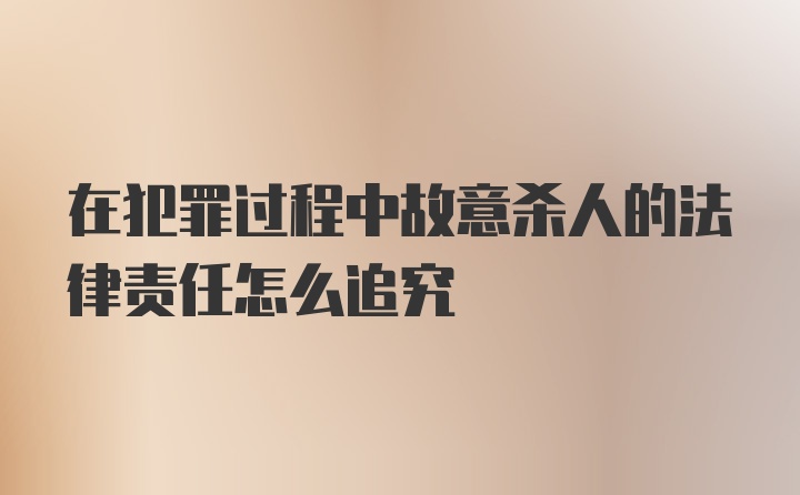 在犯罪过程中故意杀人的法律责任怎么追究