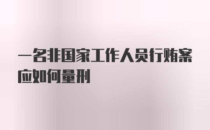 一名非国家工作人员行贿案应如何量刑