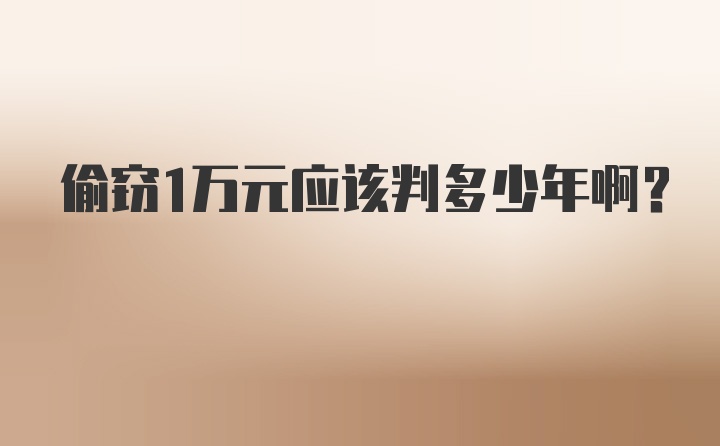 偷窃1万元应该判多少年啊？