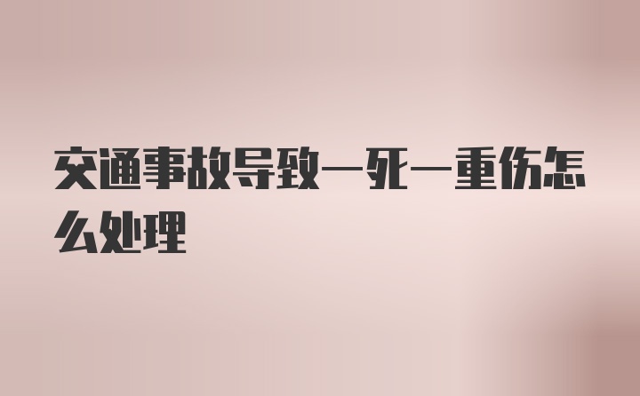 交通事故导致一死一重伤怎么处理