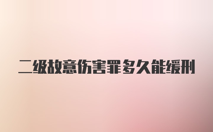 二级故意伤害罪多久能缓刑