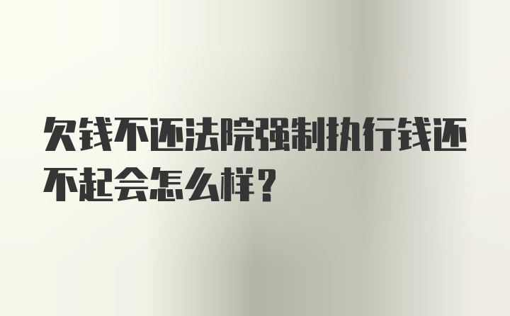 欠钱不还法院强制执行钱还不起会怎么样？