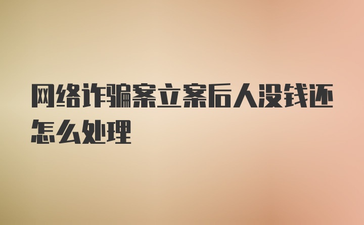 网络诈骗案立案后人没钱还怎么处理