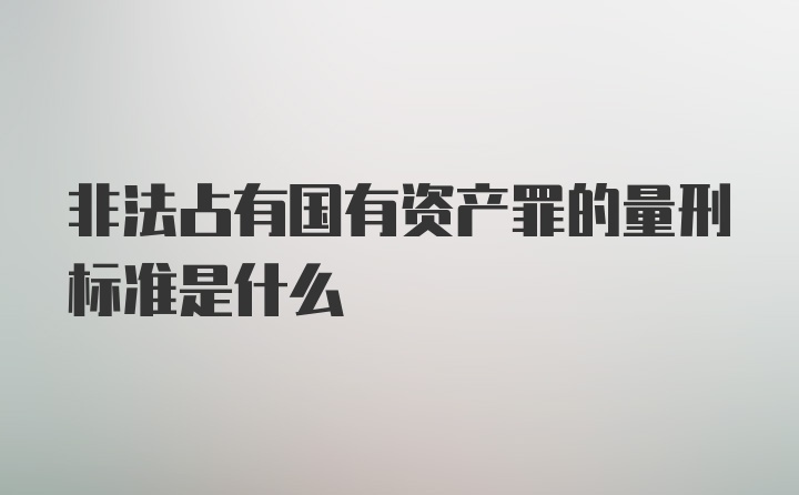 非法占有国有资产罪的量刑标准是什么