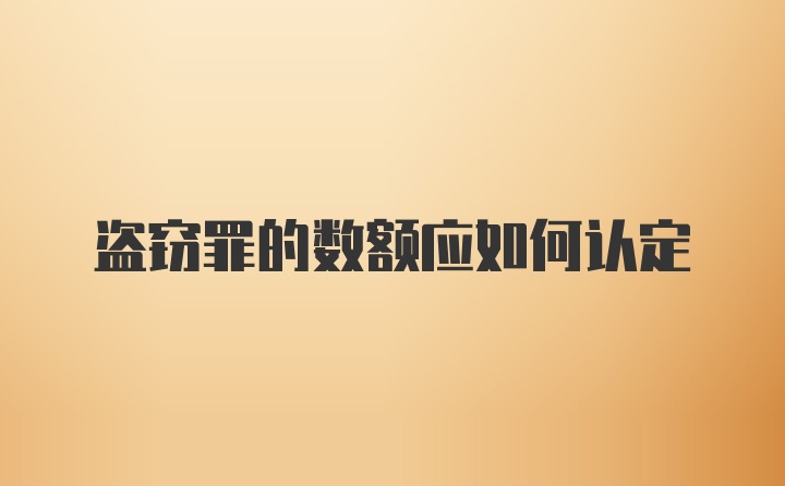 盗窃罪的数额应如何认定