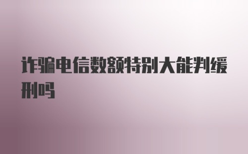 诈骗电信数额特别大能判缓刑吗