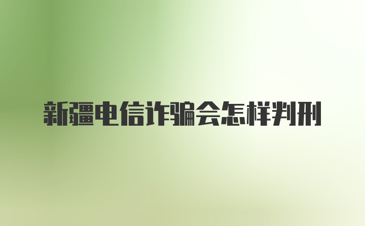 新疆电信诈骗会怎样判刑