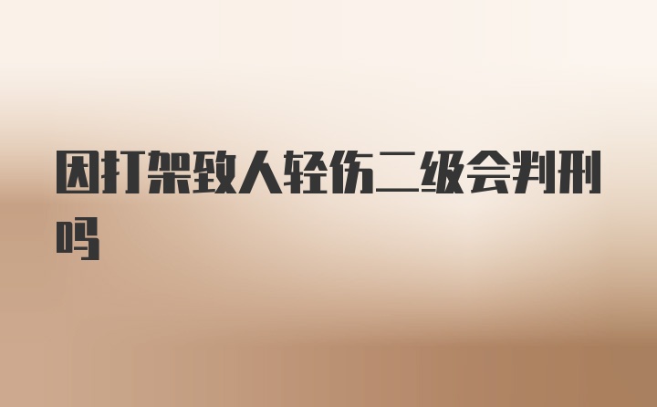 因打架致人轻伤二级会判刑吗