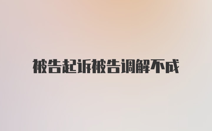 被告起诉被告调解不成