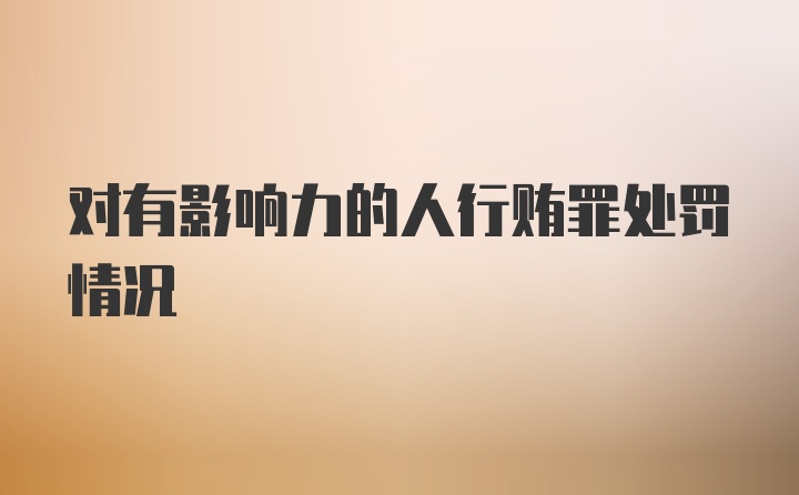 对有影响力的人行贿罪处罚情况