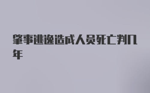 肇事逃逸造成人员死亡判几年