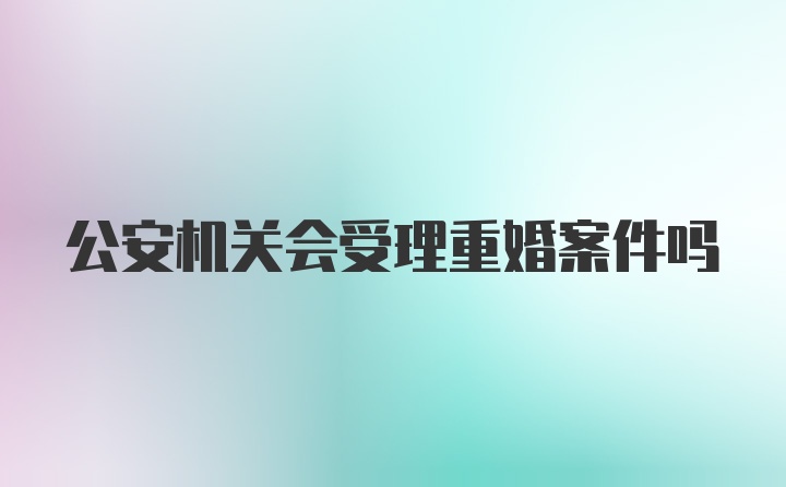 公安机关会受理重婚案件吗