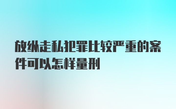 放纵走私犯罪比较严重的案件可以怎样量刑