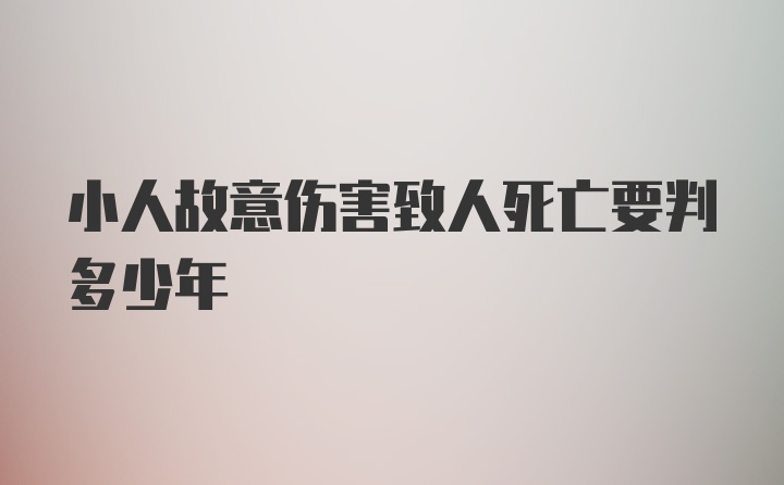 小人故意伤害致人死亡要判多少年