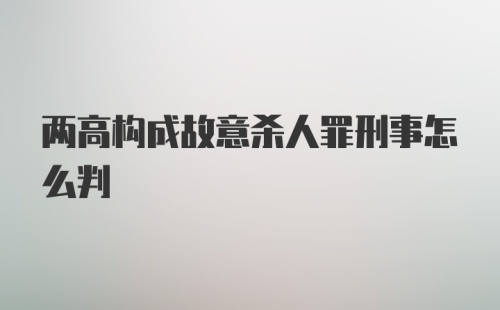 两高构成故意杀人罪刑事怎么判