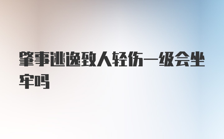 肇事逃逸致人轻伤一级会坐牢吗