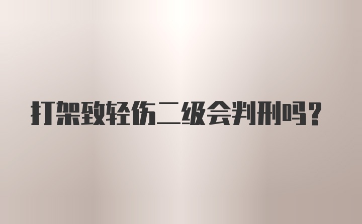 打架致轻伤二级会判刑吗？