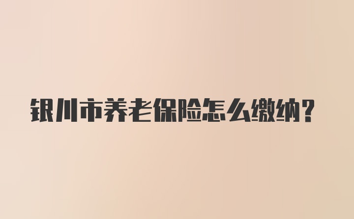 银川市养老保险怎么缴纳？